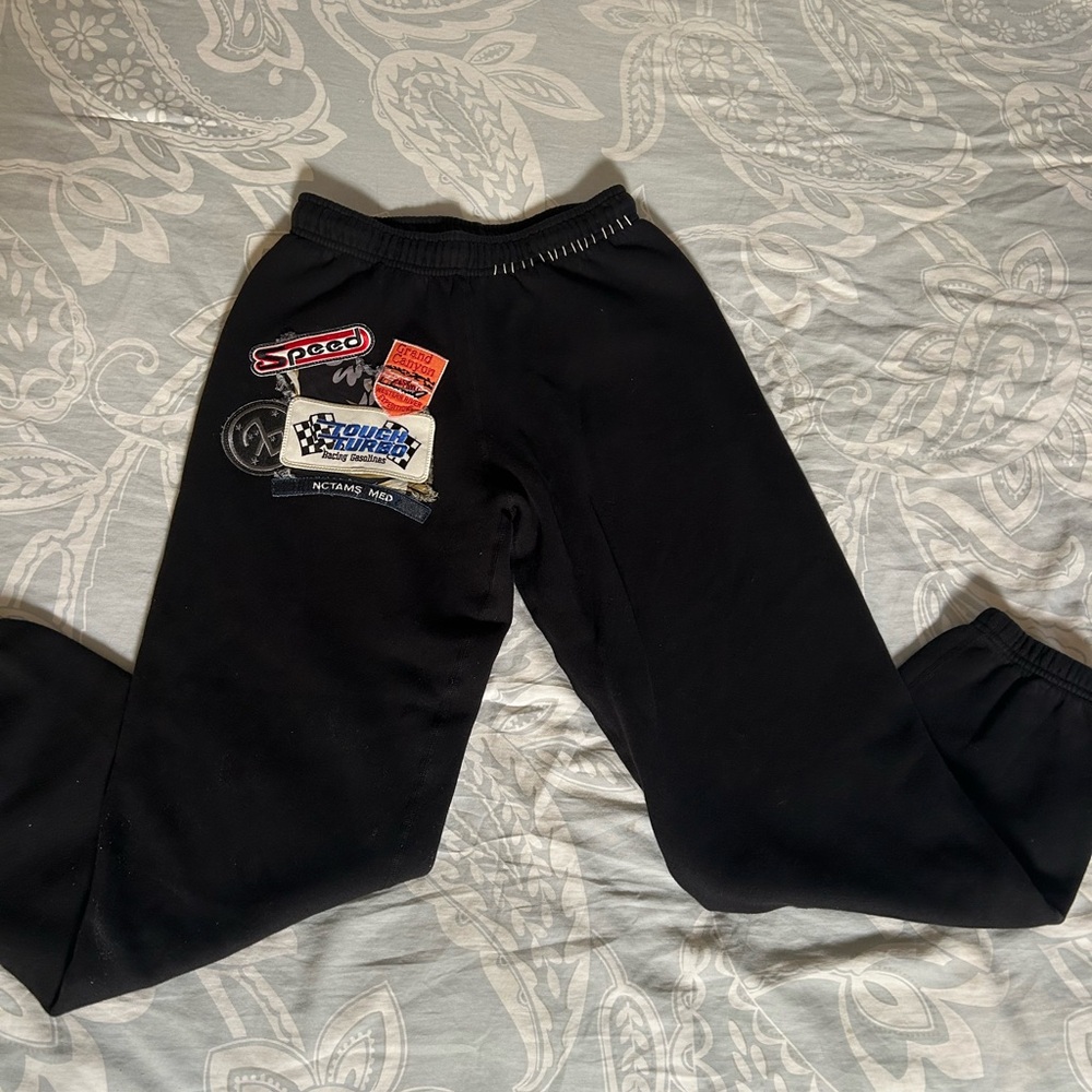 Kids Black Sweatpants with Patches
